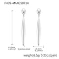 Long Polished Teardrop Drop Earrings Gold Silver Two-Tone view 6