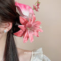Fabric Lily Calla Lily Hair Clips Purple Pink Two Colors view 3