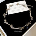 Silver Tone Beaded Chain And Tassel Necklaces Pendant Jewelry view 4