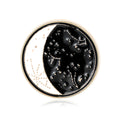 Black Celestial Round Brooch Pin with Gold Tone Rim view 5