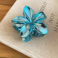 Metal Wave and Plumeria Flower Hair Claw Clips Multi Finish view 11
