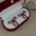 Red Bow Heart And Geometric Stud And Hoop Earrings Ten Styles view 4
