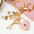 Mixed Jeweled Lock Clover Flower Butterfly and Rose Keychains in Forty One Styles view 1