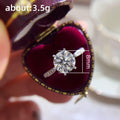 Silver Tone Six Prong Round Solitaire Ring With Stone Set Band view 5