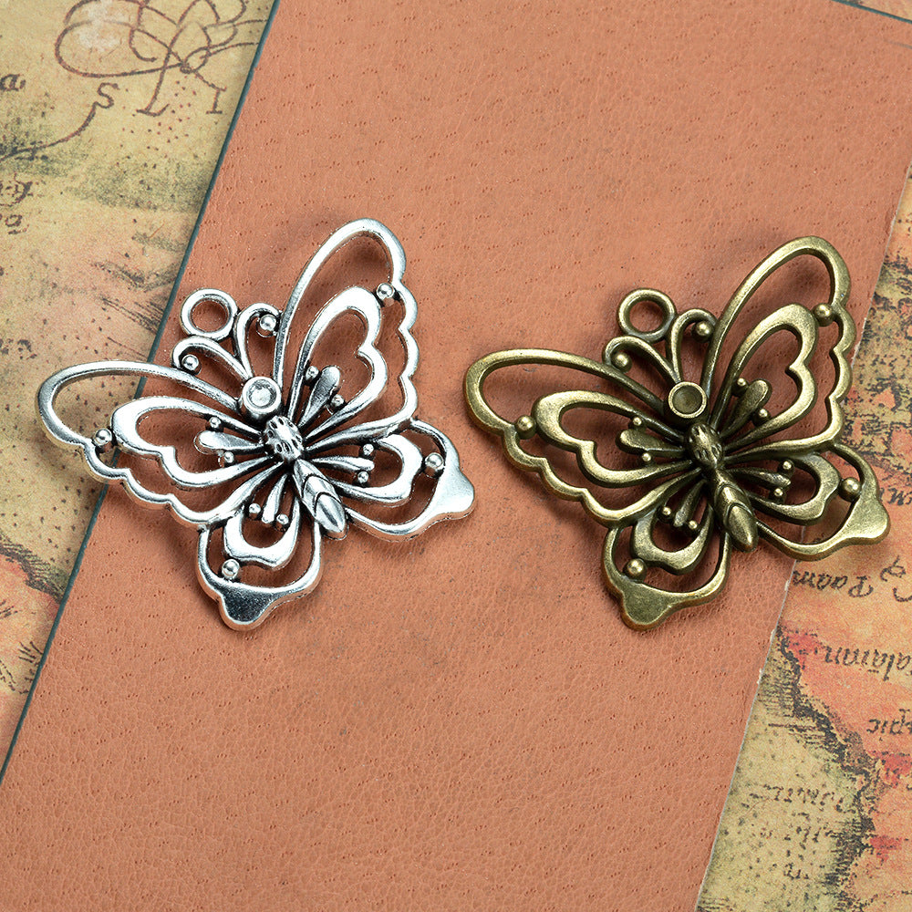 47x39mm Openwork Butterfly Alloy Charm Pendant