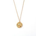Gold Round Evil Eye Enamel Coin Pendant Necklaces Four Styles view 5