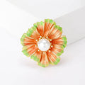 Layered Petal Pearl Flower Brooch Decorative Lapel Pin view 4