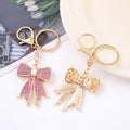 Rhinestone Bow Keychain Gold Clasp Six Crystal Colors view 4