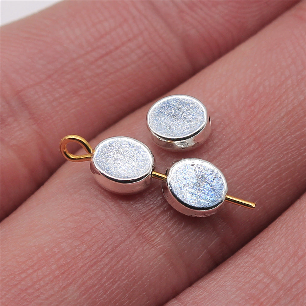 6x7mm 0.5g Multicolor Zinc Alloy Oval Loose Metal Round Beads for Bracelet Necklace DIY Jewelry Making