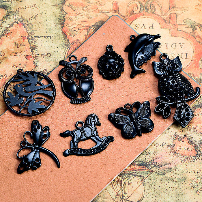 Black Animal Charm Pendant for DIY Jewelry