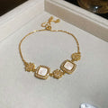 Gold Square Stone Slider Bracelet Cubic Zirconia 3 Colors view 6