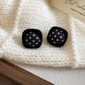 Polka Dot Fabric Stud Earrings in Three Shapes and Colors view 8