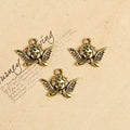 Small Winged Angel Metal Pendant Charm in Five Finishes view 7