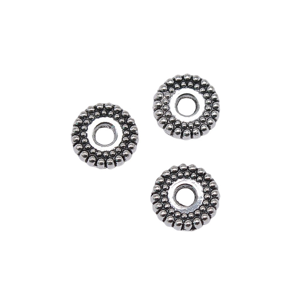 7x7x2mm 0.4g Multi Color Zinc Alloy Flat Round Spacer Beads for DIY Bracelet Jewelry Making