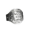 Antique Silver Stay Wild Moon Child Disc Ring Sizes 5-12 view 5