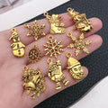 Matte Gold-Tone Snowflake and Christmas Tree Metal Charms with 26 Listed Options view 4