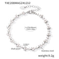 Shell Pearl Clover Link Necklace Bracelet Gold Steel Styles view 6