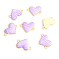 Striped Heart Two Loop Connector Charms in 12 Styles view 10
