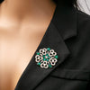 Green Floral Brooch
