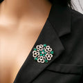 Crystal Look Floral Swirl Round Statement Brooches view 9