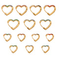Gold Heart Outline Zircon Huggie Earrings Multi Color view 5
