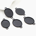 Oval Double-Loop Pendant Bezel Settings in Three Finishes view 6