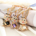 Rhinestone Rabbit Keychain Bow Crystal Gem Metal Charm view 1