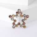 Open Five Point Crystal Star Brooch with Multicolor Stones view 1