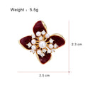 Red Gold Tone Flower Six Designs Metal Brooch Pin for Jackets and Lapels view 7