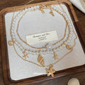 Pearl Shell Starfish Three Layer Necklace Set Two Colors view 2