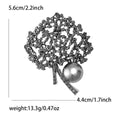 Dark Crystal Flowering Tree Brooch With Gray Pearl Accent view 5
