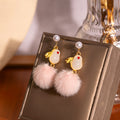 Rabbit Hook Pom Pom and Stud Earrings in Three Styles view 7