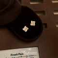 Gold Mini Pavé Zircon Geometric Twist Stud Earrings Pair view 4