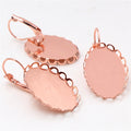 Oval Scalloped Bezel French Hook Earrings in Nine Finishes view 10