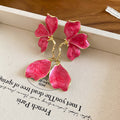 Sculpted Petal Drop Earrings in Five Glossy Color Options view 10