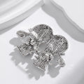 Aqua Silver Tone Christmas Snowman Crystal Pearl Look Metal Brooch Pin view 3