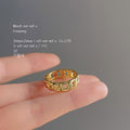 Gold-Tone Openwork Interlocking Chain Link Band Ring view 1