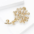 Pearl Bouquet Brooch with Curved Stem in Gold and Silver Tones view 4