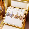Clear Look Floral Long Earrings in Three Distinct Styles view 1