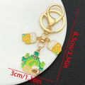 Eight Green Clover Hat and Beer Metal Keychain Designs view 7
