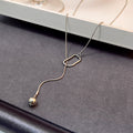 Silver Gold Ball Drop Lariat Pendant Necklaces Four Styles view 2