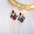 Dark Metal Geometric Rhinestone Cluster Studs Four Styles view 9