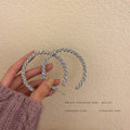 Crystal Heart Hoop Earrings with Sparkling Stone Details view 3