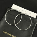 Silver Thin Open Hoop Earrings in Four Graduated Sizes view 8