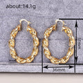 Gold Tone Twisted Rope Hoop Earrings Polished Statement Fashion Jewelry view 4