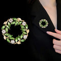 Green Wheat Wreath Two Designs Metal Brooch Pin for Jackets and Lapels view 4