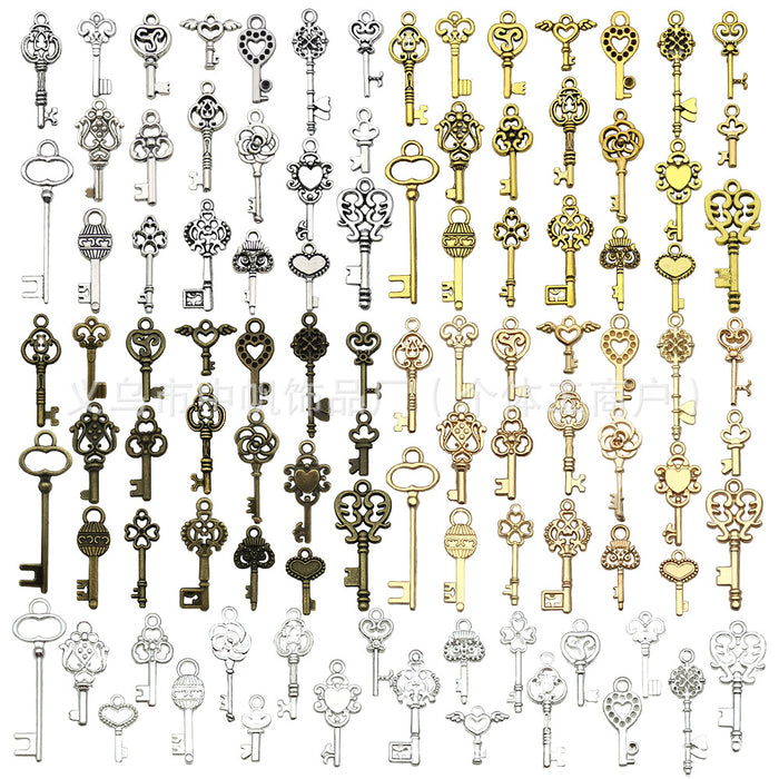 Gold-Tone Key Metal Charms with 6 Listed Options for Jewelry Making