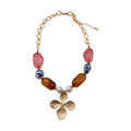 Multicolor Ceramic And Resin Bead Flower Necklace Statement Jewelry view 5