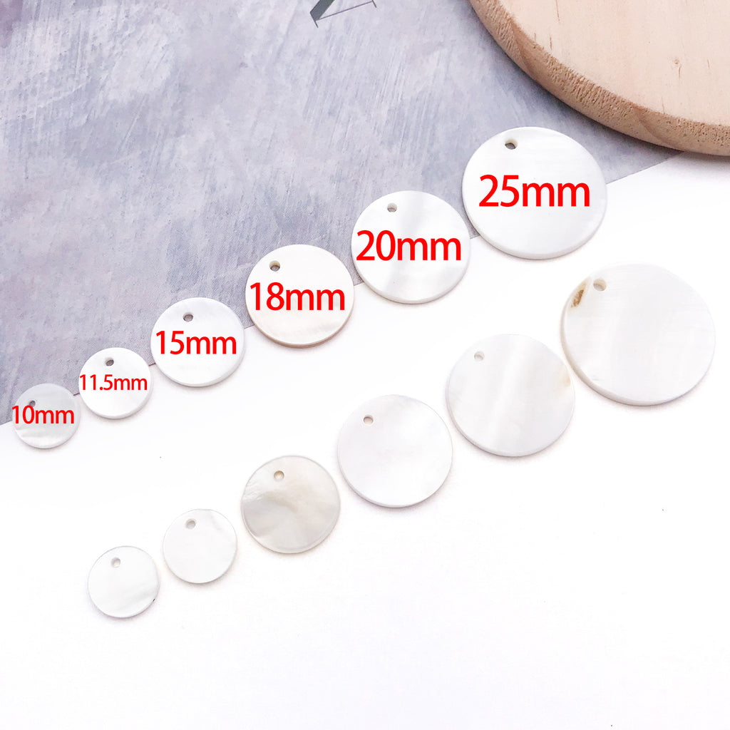 Zinc Alloy Shell Disc Charm Pendants for DIY Bracelet Necklace Jewelry Making