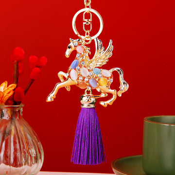 Moonstone Pegasus Keychains with Six Color Tassel Options